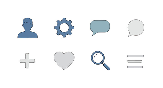 Set of web interface icons.