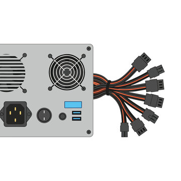 Computer Power Supply Unit Closeup.