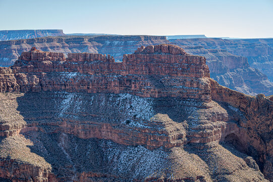 Detailed Grand Canyon rock textures and canyon walls landscape
Detailed view of the Grand Canyon highlighting textured rock formations, steep canyon walls, and natural ero