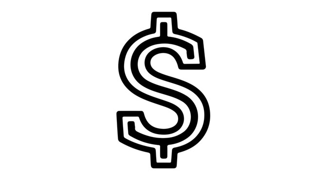Dollar sign icon, currency symbol, vector illustration