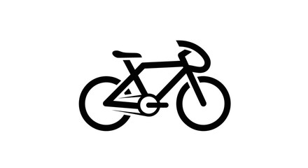 Naklejka premium Black bicycle silhouette icon on white background for transportation concept