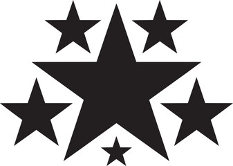 Obraz premium Five Star Symbol Icon Set Minimal Shape Vector Graphic Design Decorative Element