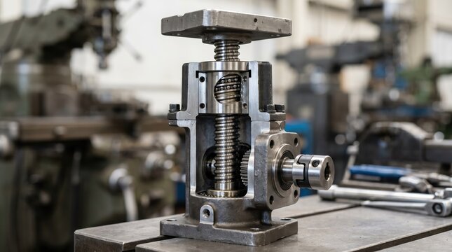 Medium shot of a ball screw jack assembly highlighting the compact design and efficient ball bearing mechanism for heavyduty positioning tasks.