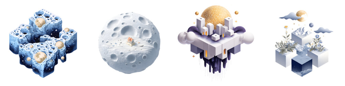Isometric Dreamscapes: Fantasy Miniature Worlds and Floating Islands