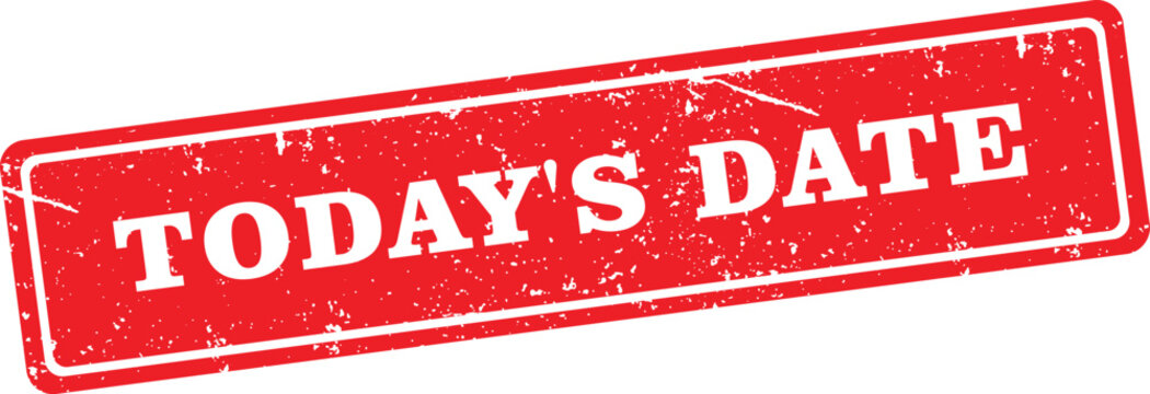 Todays Date Red Full Grunge Label Rubber Stamp Graphic Design