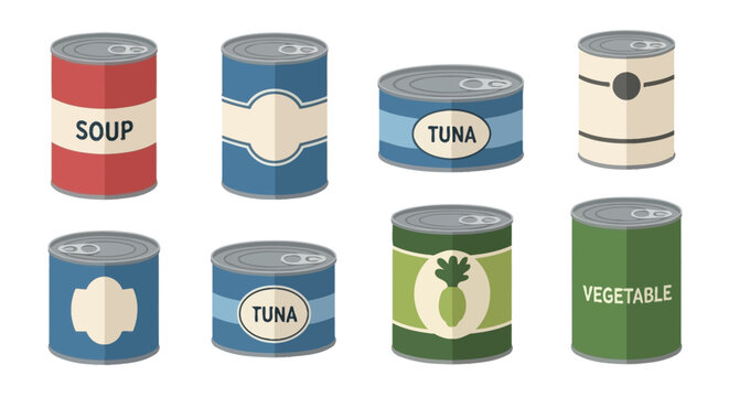 An array of different canned food products, highlighting the essential role of non-perishable items in modern kitchens and for emergency supplies