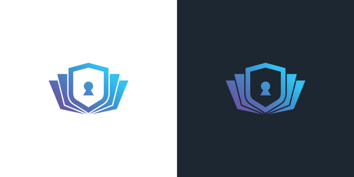 shield data security logo design. Abstract symbol for business digital technology