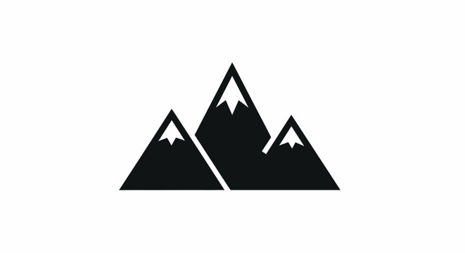 Black Mountain Logo Design Icon.