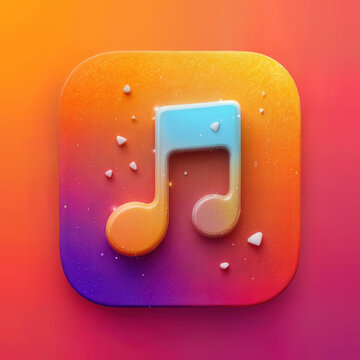 Vibrant music icon design digital art colorful background abstract viewpoint creativity concept