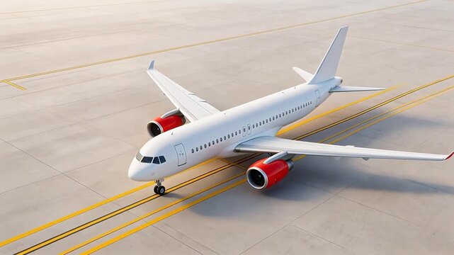 White airplane on airport tarmac