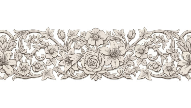 Vintage Floral Border Design.