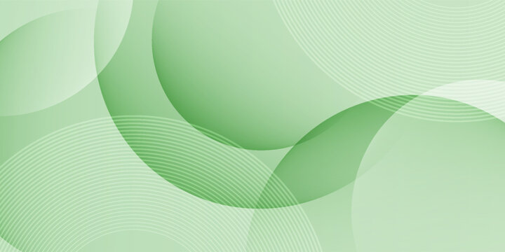 Minimalist soft Abstract Background in Gradient green and white Tones with Circles. Creative element design in vetor illustration