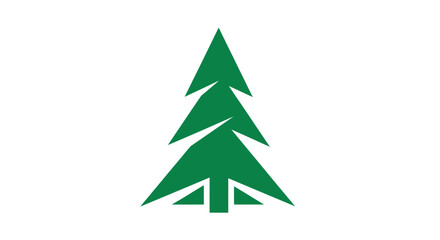Fototapeta premium Green Evergreen Tree Simple Icon.