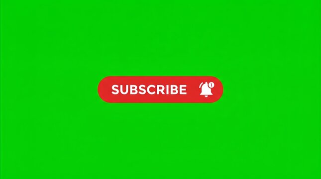 Green Screen Subscribe Button Animation with Notification Bell