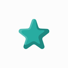 Obraz premium Teal star shape symbol icon.