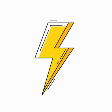 Yellow lightning bolt icon symbol 1.