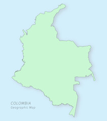 Obraz premium Colombia Geographic Map Minimal Clean Territory Shape Editable Vector