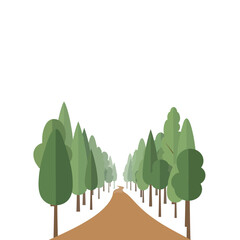 Fototapeta premium Trees lined up in a row.