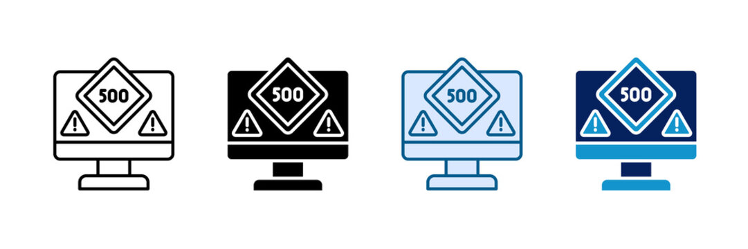 500 Server Error Icon Set Multiple Style Collection