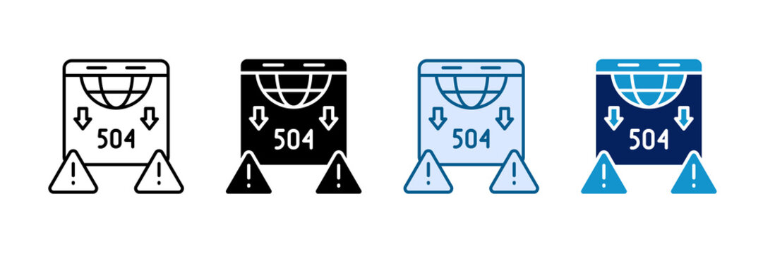 Timeout Error Icon Set Multiple Style Collection