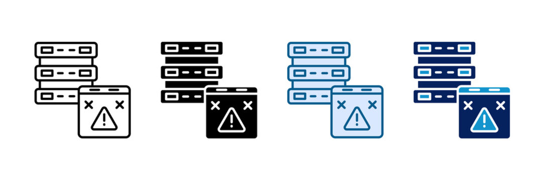 Database Error Icon Set Multiple Style Collection