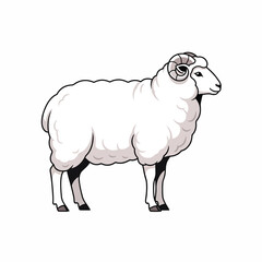 A white ram standing on ground. © Lilik
