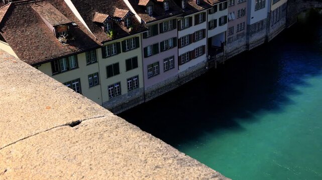historic cityscape bern switzerland in spring 4k video