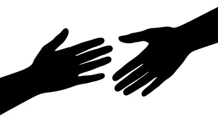 Obraz premium Two human hands reaching out to each other in a gesture of connection or help