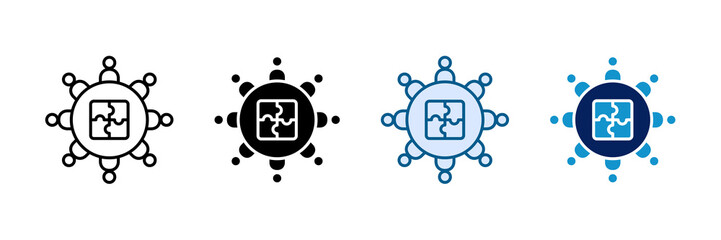 Fototapeta premium Group Collaboration Icon Set Multiple Style Collection