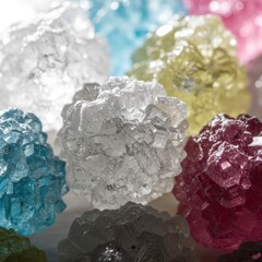 Fototapeta premium Close-up Macro View of Colorful Crystalline Mineral Formations.
