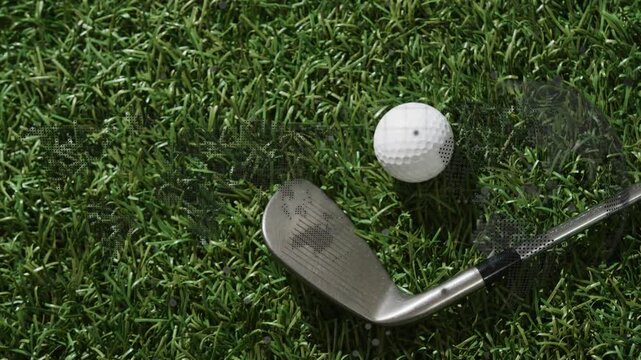 Golf iron swinging starting drill shot halftone appearing ball lifting club following ball resting