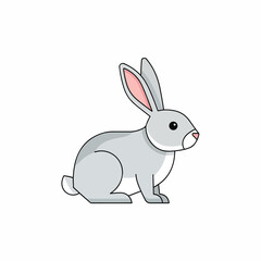 Fototapeta premium Cute Cartoon Rabbit Sitting Down.