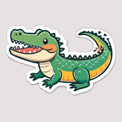 Fototapeta premium Cute Cartoon Alligator Sticker