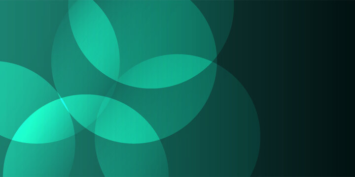Abstract teal and emerald background with overlapping geometric circles and smooth color gradients. eps 10 , walpaper