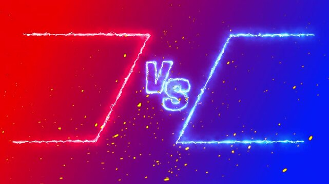 vs.frame versus neon blue and red with gradient background.4k quality 