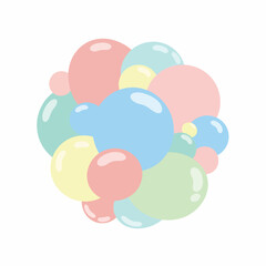 Colorful balloons in various sizes bunch. © Muh