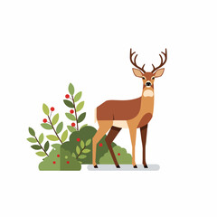 Brown Deer with Large Antlers Standing 6. © Bonaji