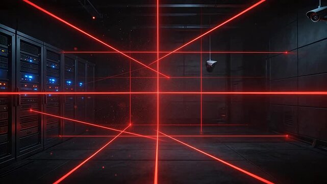 Server room with laser security