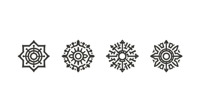 Abstract Mandala Set: A series of four symmetrical mandala designs, each representing unique abstract spiritual concepts. These intricate patterns evoke a sense of balance, harmony, and introspection.
