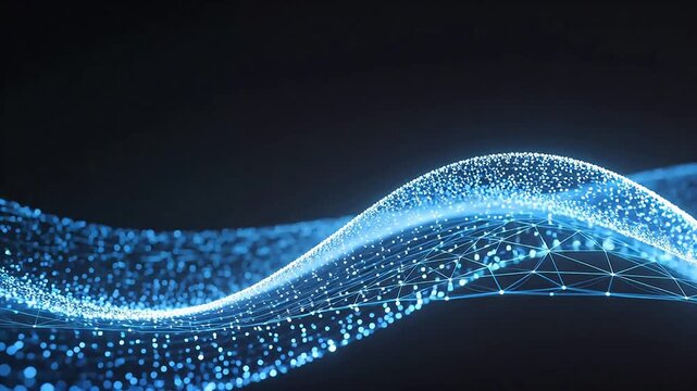 Blue glowing wave pattern