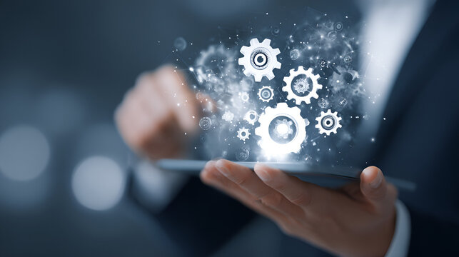 Concept of business digitalization and customer experience management symbolizing innovation, data-driven marketing, automation, and smart communication for strategic success and client retention.