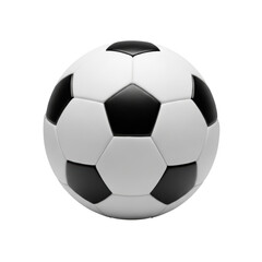 Fototapeta premium a perfectly spherical, newly inflated classic black and white telstar soccer football against a seamless transparent background, ultra photorealistic uhd product photography, concept of geometric