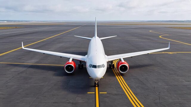 White airplane on airport tarmac