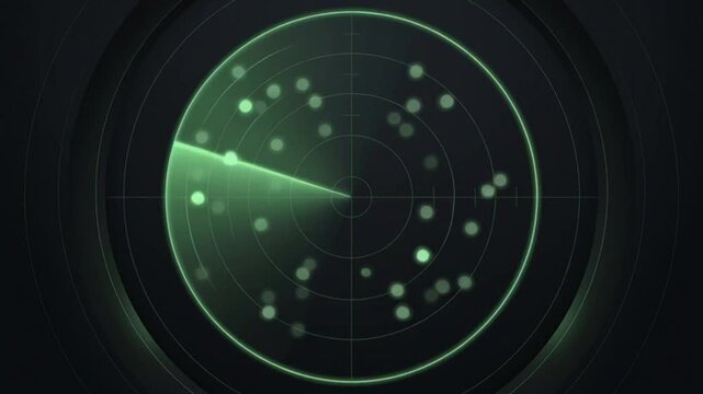 Futuristic Green Radar Interface Scanning Multiple Targets