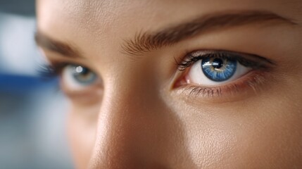 Fototapeta premium Captivating eye close-up indoor studio photography focused environment artistic viewpoint emotional expression