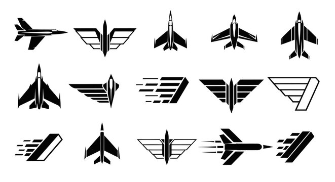 Jet Fighter Aviation and Military Wing Emblem Collection
