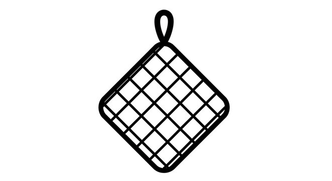 Simple black woven kitchen pot holder hanging