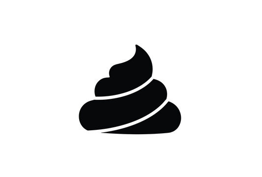 A dark swirling pile of fecal matter depicted in a bold silhouette