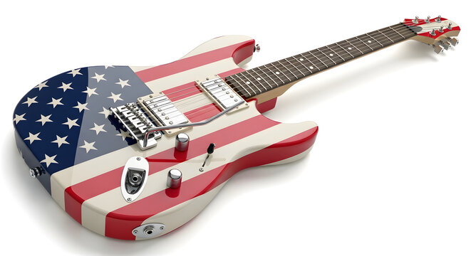 American flag electric guitar a patriotic musical instrument
