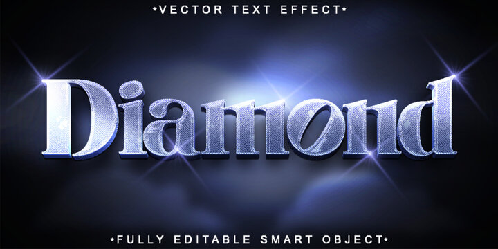  Diamond Luxury Faceted Typography Style Vector Fully Editable Smart Object Text Effect